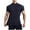 Black, variant on Mlzmgr Gym T-Shirts for Men Crew Neck 1/4 Zipper up Short Sleeve Slim Shirts Stretchy Athletic Running Gym Tops