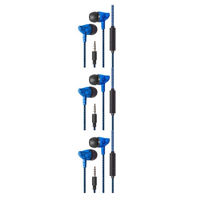 maskred Phone Music Wired Earphone In -ear Wire Control Cellphone 3 .5mm Plug Earbuds Headset 80cm 3Set