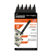 Dri Mark CFD15PK Counterfeit Bill Detector Pen Made in The USA, 3 Times More Ink, Pocket Size - Money Loss Prevention & Fraud Protection - for Use w/U.S. Currency (Pack of 15)
