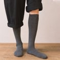 thumbnail image 3 of 2 Pcs Mens Knee High Long Socks Thick Warm One Size , Cotton Breathable Dark grey, 3 of 6