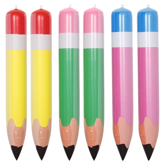 WORGEOUS Lápiz Inflable Jumbo 6 Piezas Lápiz Grande Inflable Lápiz Gigante Globo Colgante Globo de Crayones Grandes para el Regreso a la Escuela Graduación Fiesta de Cumpleaños Favores 70 cm