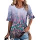 thumbnail image 2 of Blusa tipo túnica ROSELINLIN con estampado floral bohemio para mujer, azul, talla L, 2 of 4