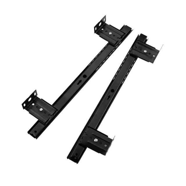 BELOVING Glissières de Clavier sous Bureau en Acier, Matériel de Meuble Robuste avec Support Réglable en Hauteur, Rails de 14 Pouces, Ensemble 27mm Noir 5 Hauteurs