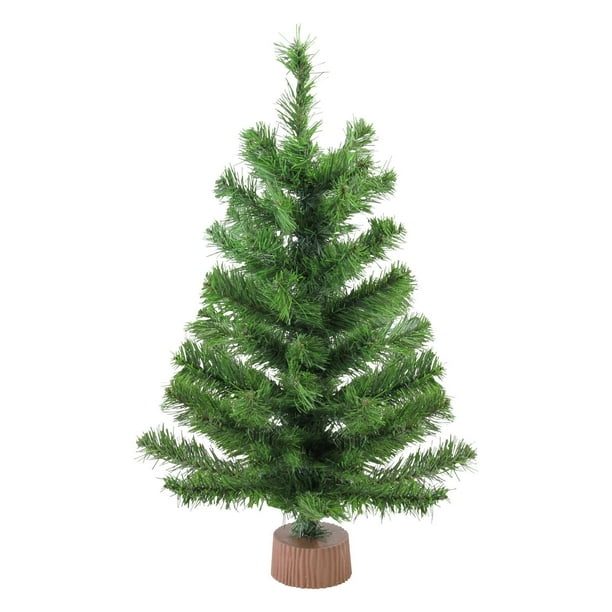 Mini Pine Artificial Christmas Tree in Wood Base