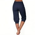 thumbnail image 3 of zbxnLI Women's Capri Pants Plus Size Cropped Joggers High Waist Drawstring Capris Sweatpants with Pockets, 3 of 8
