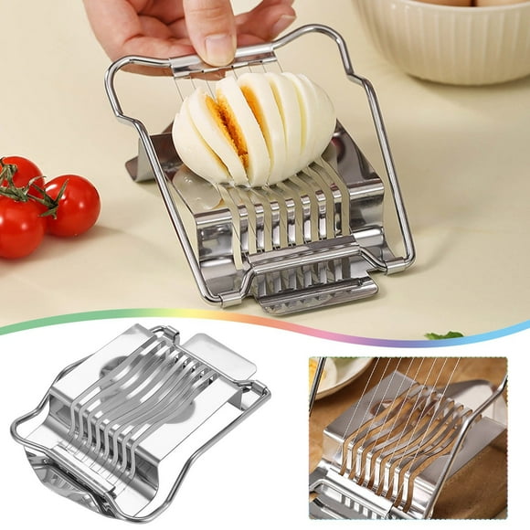 Dvkptbk Egg Slicer Multipurpose Stainless Steel Wire Egg Slicer, Egg Slicer for Hard Boiled Eggs, Boiled Egg Cutter, Mushroom Strawberry Fruit Garnish Slicer, Kitchen Gadgets