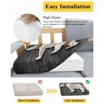 thumbnail image 5 of Vintage White Brown Bear Sofa Couch Cushion Covers Washable, Removable Stretchable Sectional Couch Covers, Retro Country Rustic Wood Grain Slipcovers for L & T Shape Sofa Protector S Size 3 pcs, 5 of 7