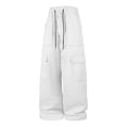 thumbnail image 3 of Danhjin Men's Cargo Pants Straight Leg Elastic Waist with Drawstring Work Casual Hiking Camping Pants Loose Solid Color Trousers with Pockets, 3 of 9
