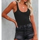 thumbnail image 2 of Camiseta sin mangas para mujer, cuello redondo, ajustado, Color puro, chaleco sin mangas de verano para uso diario, 2 of 6