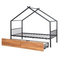 Bed With Storage Drawers ForBedroom, Metal Frame Platform Bed Frame, No