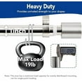 thumbnail image 3 of Telescoping Curtain Rod 30-48 Inch Long, Heavy‑Duty Metal Rod with 1 Inch Diameter, Brushed Nickel Finish & Finials, Easy Install, Hardware Included, Fits for Grommet Back Tab Curtains, 3 of 7