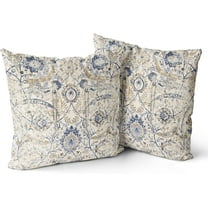 Set of 2 Boho Pillow Covers 18x18 Inch Geometric Tribal Carpet Pattern Short Plush Throw Pillows Covers Yellow Blue Distressed Vintage Outdoor Decorative Cushion Covers