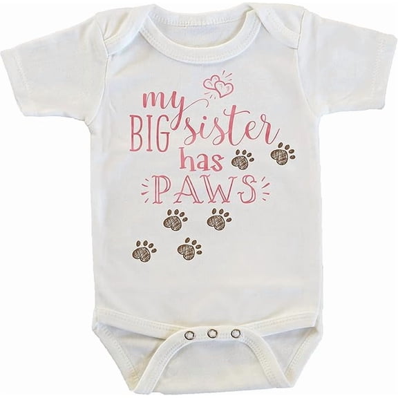 My Big Sister Has Paws in Pink Onesie/Bodysuit