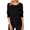 Black, variant on Womens Casual Long Sleeve Round Neck Button Tunic Tops