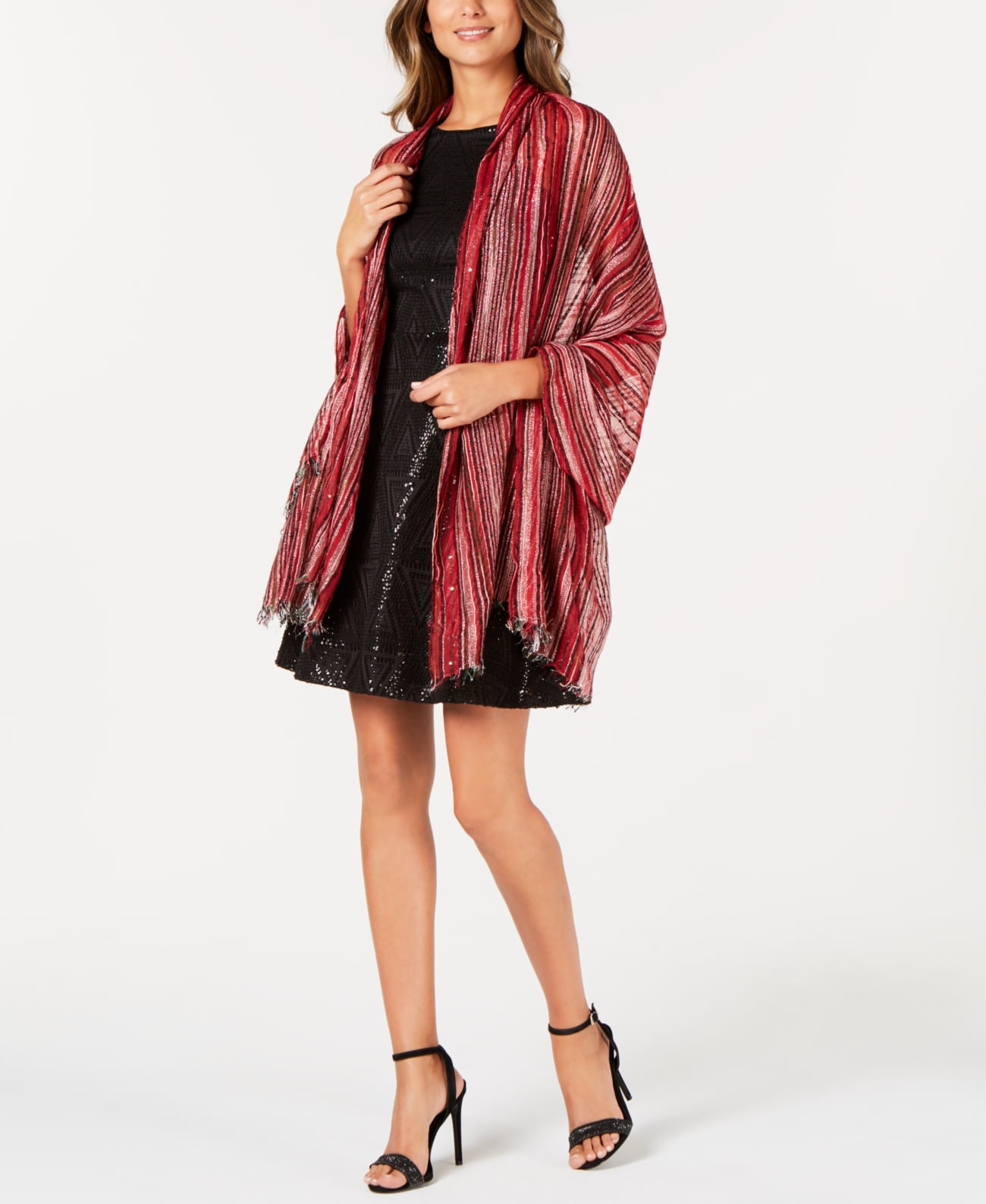 cejon metallic sheen evening wrap