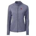 thumbnail image 2 of Women's Cutter & Buck  Heather Navy Boston Red Sox Throwback Adapt Eco Knit Hybrid Recycled Full-Zip Jacket, 2 of 3