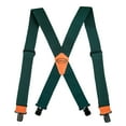 thumbnail image 2 of Men Industrial Strength Suspenders Partial Elastic Tradesperson's Dark Green Suspenders 2 inch Wide Tool Belt Suspenders, 2 of 5