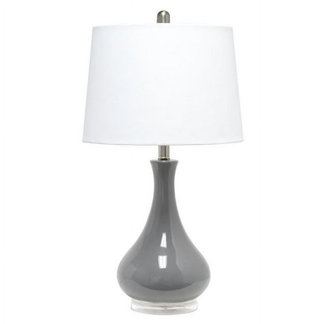 Lalia Home LHT-4005-GY Droplet Table Lamp with Fabric Shade, Gray