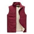 thumbnail image 1 of Chaleco de primavera y otoño para hombre, chaleco polar grueso con forro polar y cuello levantado de talla grande, ropa para hombre, 1 of 5