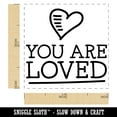 thumbnail image 2 of You Are Loved Heart Doodle Self-Inking Rubber Stamp Ink Stamper - Lime Green Ink - Small 1 Inch, 2 of 7