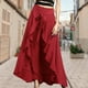 thumbnail image 4 of Cintura Wrap Faldas Pantalones Falda larga casual para mujer Cintura elástica Estilo elegante Traje diario (Rojo XXL) Ygjytge para Mujer Rojo T S, 4 of 6