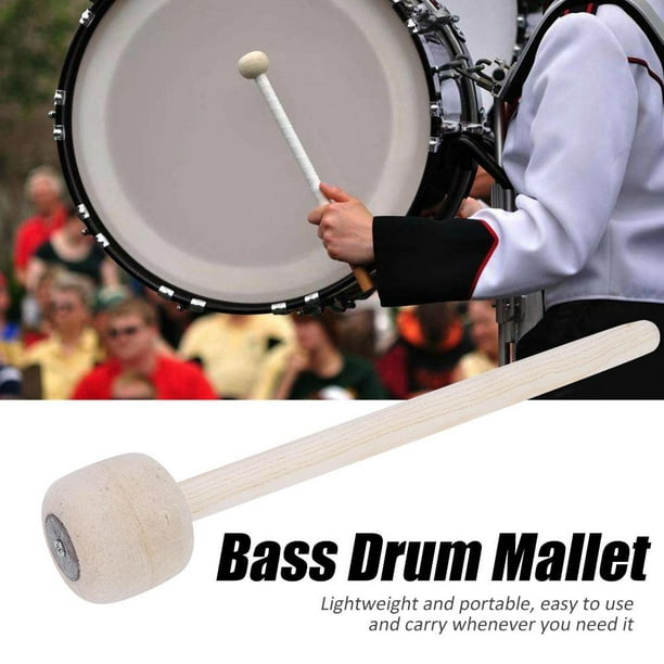 Cergrey Durable Bass Drum Mallet Stick with Wool Felt Head Percussion  Marching Band Accessory, Percussion Drum Mallet,Drum Mallet 