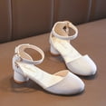 thumbnail image 4 of Fesfesfes Girls Sandals Ankle Strap T-Strap High Heel Princess Dress Shoes Breathable Summer Spring Shoes Children's Wedding Party Shoes, 4 of 9