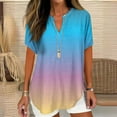 Difdany Linen Tops for Women Summer 2024 V Neck Short Sleeve Gauze
