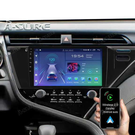 10.1" Android 14 Car Stereo Radio for Toyota Camry VX50 2018-2020 with Wireless CarPlay/Android Auto/GPS Navigation/Wi-Fi/BT 5.0/DSP/SWC/2 32GB