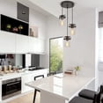 thumbnail image 2 of Lámpara Colgante de Cocina foucasal con 3 Luces, Negro, Ajustable, Estilo Rústico para Isla de Cocina, Comedor, Dormitorio y Sala, 2 of 8