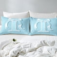 thumbnail image 4 of Erosebridal Monogrammed I Sheet Set Twin, Initial Letter Bedding Sets Twin Size, Blue Bow Reversible Twin Sheet Sets, Super Cozy Bedroom Decor, 3 Pieces, 4 of 7