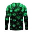 thumbnail image 7 of DORKASM Men Halloween Shirt Long Sleeve Lightweight Pumpkin Causal Shirts Crew Neck Skeleton 2026 Vintage Tops Fashion Fall Winter Funny Print Costumes Green S, 7 of 7