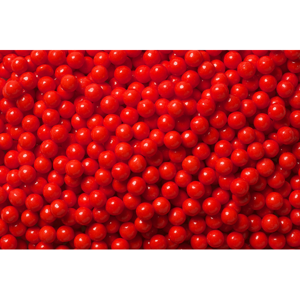 Red Edible Candy Pearls 4 oz Packaged in a food approved heat sealed bag