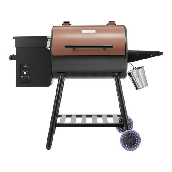 Wood Pellet Grill Smoker, 8-in-1 BBQ Grill for Outdoor Cooking, 456 sq in, Electric Smoker with Digital Controller & Meat Probe, 500°F, Black