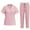 Pink, variant on Maplenight Scrubs for Women Set V-Neck Pocket Top & Drawstring Jogger Scrub Pants Stretch Nursing Scrubs Set Uniform