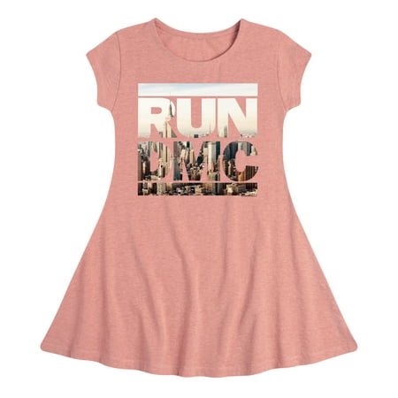 

Run DMC NYC Skyline - Toddler And Youth Girls Fit And Flare Dress