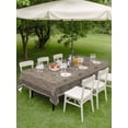 thumbnail image 3 of Outdoor Tablecloth with Umbrella Hole and Zipper, Beige Boho Rectangle Table Cloth 52x70 Inch Waterproof Tablecloth, Vintage Floral Abstract Art Ethic Tribe Picnic Table Cover for Patio Camping, 3 of 7