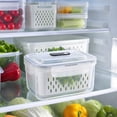 thumbnail image 6 of 850ml Refrigerator Drainable Fresh Keeping Container Freezer Safe Vegetable Fruit Storage Box with Double Layer Design Food Grade Plastic Kitchen Crisper, 6 of 7