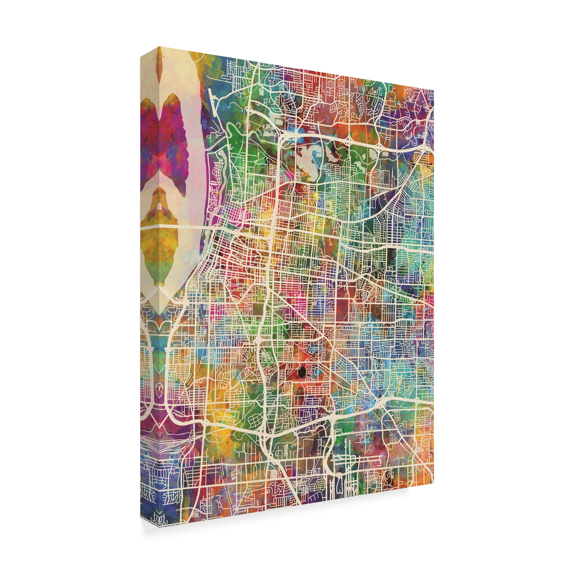 Trademark Fine Art 'Memphis Tennessee City Map' Canvas Art by Michael Tompsett