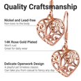 thumbnail image 4 of Filigree Heart Dangle Earrings - 14K Rose Gold Plated 925 Sterling Silver Open Heart Drop Earrings - Openwork Dangling Earring Jewelry Birthday Christmas Gifts for Women, 4 of 13