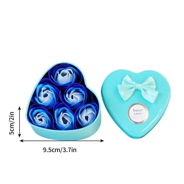 Artificial Flowers Wedding Heart Body Gift Rose Scented Flower 6Pcs Decoration Bath Soap Home Decor