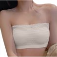 thumbnail image 2 of Nexjvus Bras for Women No Underwire Removable Strap Padded Wirefree Camisole Gathering Bra Fashion Lace Everyday Bra White Size M-XXL, 2 of 4