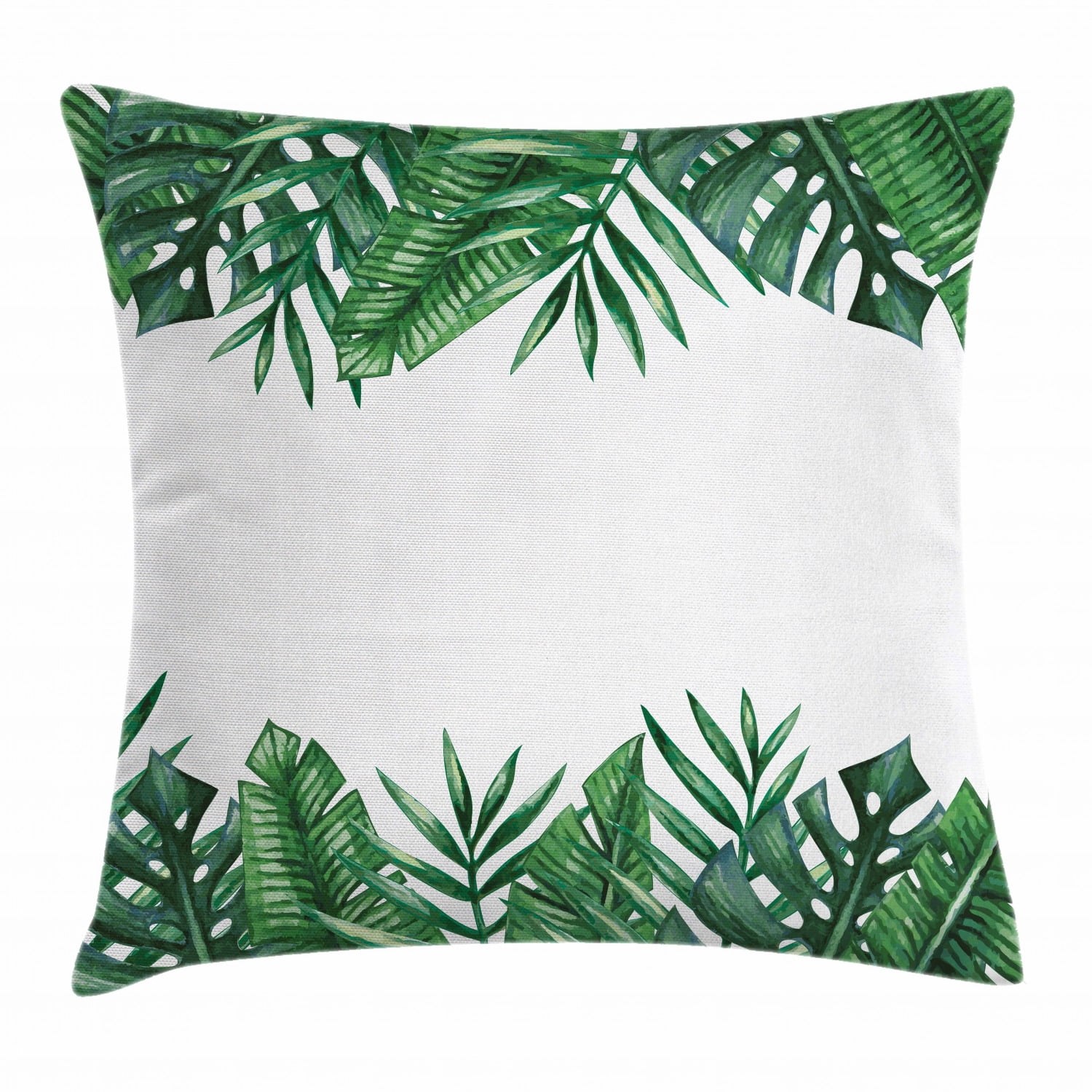 Palm Leaf Throw Pillow Cushion Cover Framework With Rainforest
