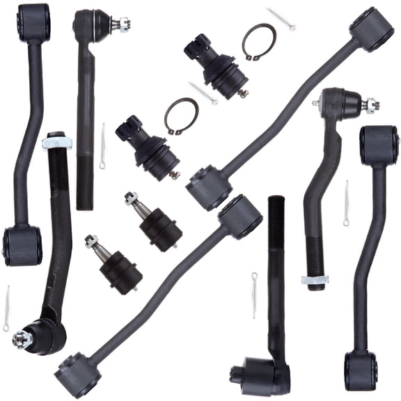 ECCPP 12PC Suspension 4 Lower/Upper Outer Tie Rod Ends 4 Lower Upper Ball Joints 4 Front Rear Sway Bar Links fit for 1999 2000 2001 2002 2003 2004 for Jeep Grand for Cherokee