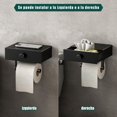 thumbnail image 3 of Tofaney Porta Papel de Ba&ntilde;o caj&oacute;n Porta Toallas Aluminio Portarollos Papel Higienico Instalaci&oacute;n Sin Taladrar Soporte para Papel Antioxidante Portapapeles de Ba&nt, 3 of 5