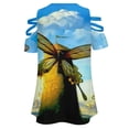 thumbnail image 5 of Butterfly Windmill Womens Summer V Neck Zipper Top Short Sleeve T Shirt Off Shoulder Top Casual Classy Loose Shirts, 5 of 7