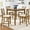 Oak X-Shaped backrest, variant on 5-Piece Counter Height Dining Table Set, Square Kitchen Table and 4 Upholstered Cross-Back Chairs