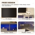 thumbnail image 6 of MEISSALIVVE 4-Piece Wall Unit TV Stand with Storage & LED Lights for TVs up to 75", Modern Entertainment Center with Bookshelves & 8-Door Pantry Cabinet, Gray, 6 of 7