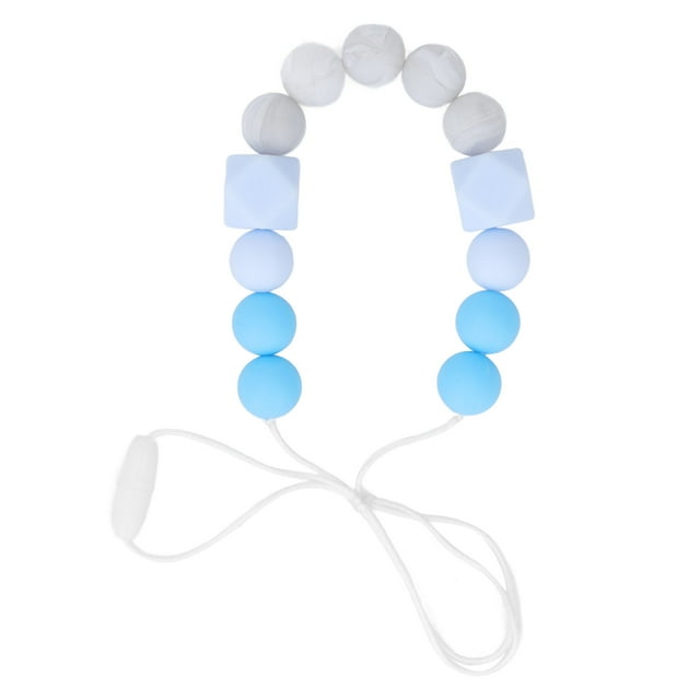 Collar de dentición infantil, exquisito collar de dentición masticable con cuentas de silicona suave para masaje de encías