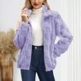 thumbnail image 2 of Atogsazn Womens Sherpa Zip Up Jacket Casual Fuzzy Fleece Long Sleeve Coat Soft Winter Warm Tops Clothing Purple XXL Fashion, 2 of 7